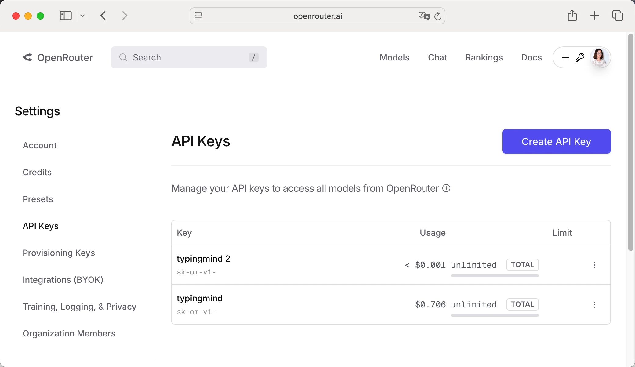 OpenRouter API Keys